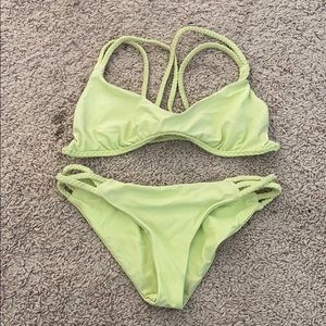 Bright yellow/green Frankie’s Bikinis suit